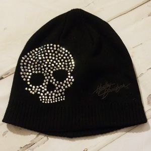 Harley Davidson Bling Crystal Skull Beanie